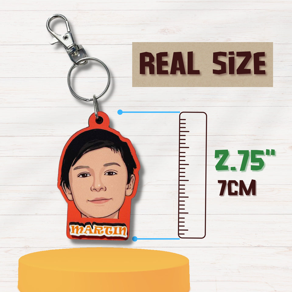 Custom Wooden Keychain With Picture and name - Single Person - Kase 4U Store