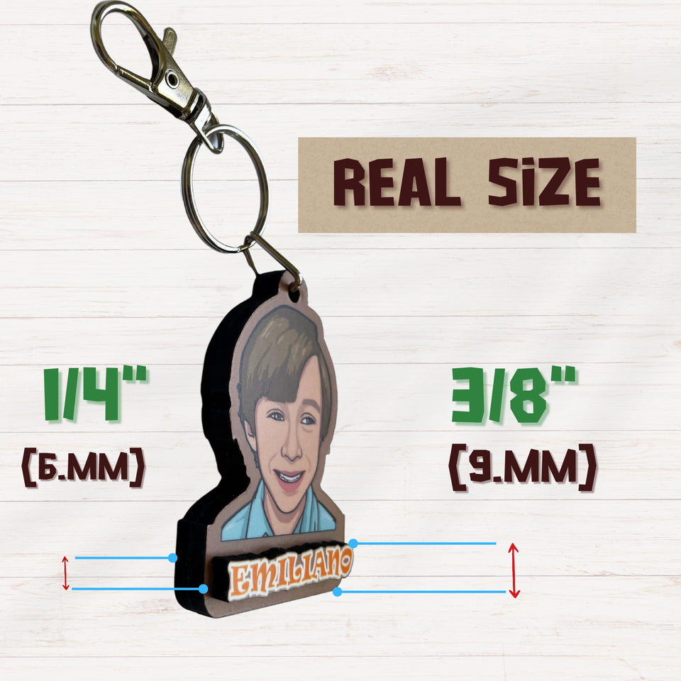 Custom Wooden Keychain With Picture and name - Single Person - Kase 4U Store