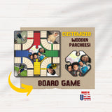 Personalized Wooden Parcheesi Board Game With Pictures - 4 Players - Kase 4U Store
