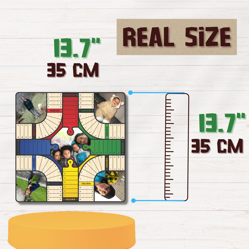 Personalized Wooden Parcheesi Board Game With Pictures - 4 Players - Kase 4U Store