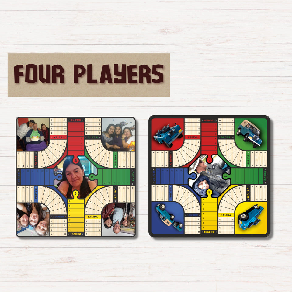 Personalized Wooden Parcheesi Board Game With Pictures - 4 Players - Kase 4U Store