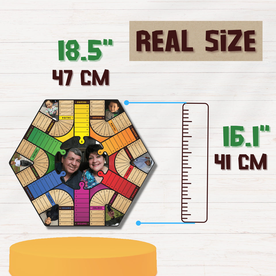 Personalized Wooden Parcheesi Board Game With Pictures - 6 Players - Kase 4U Store