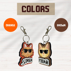 Custom Wooden Keychain With Picture and name - Cats - Kase 4U Store